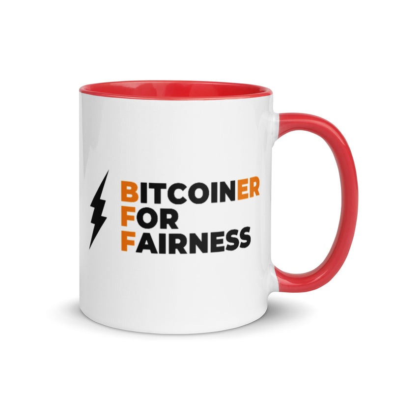 Bitcoiner For Fairness Mug with Color Inside