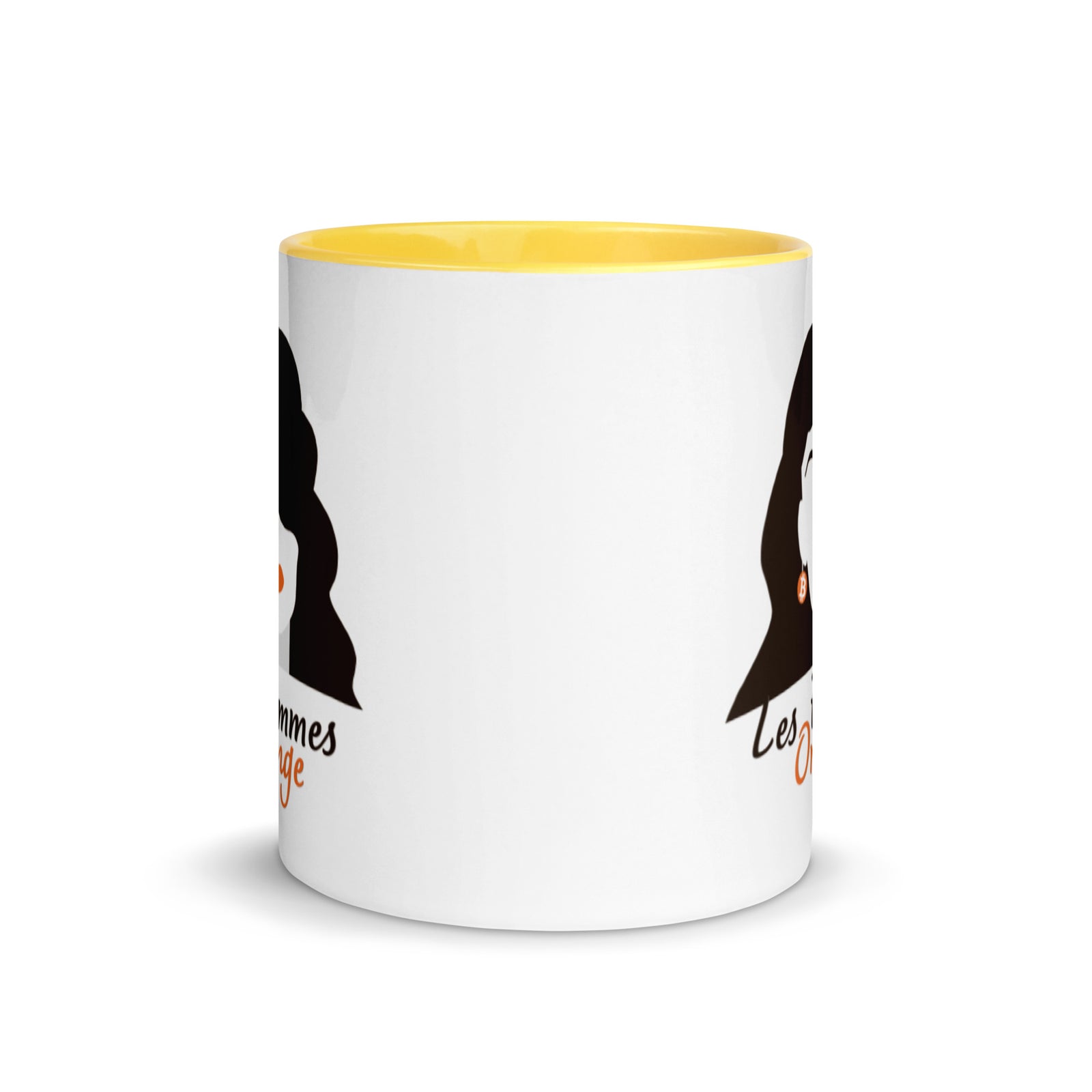 Les Femmes Orange Bitcoin Mug with Color Inside