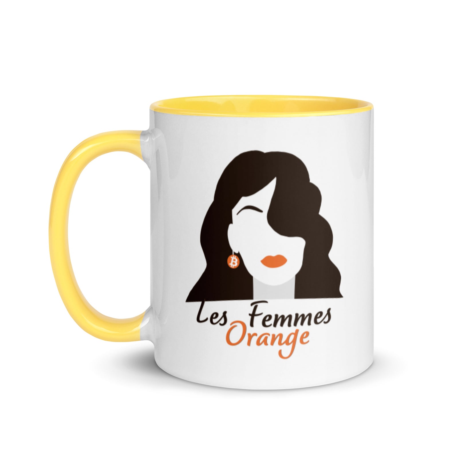Les Femmes Orange Bitcoin Mug with Color Inside