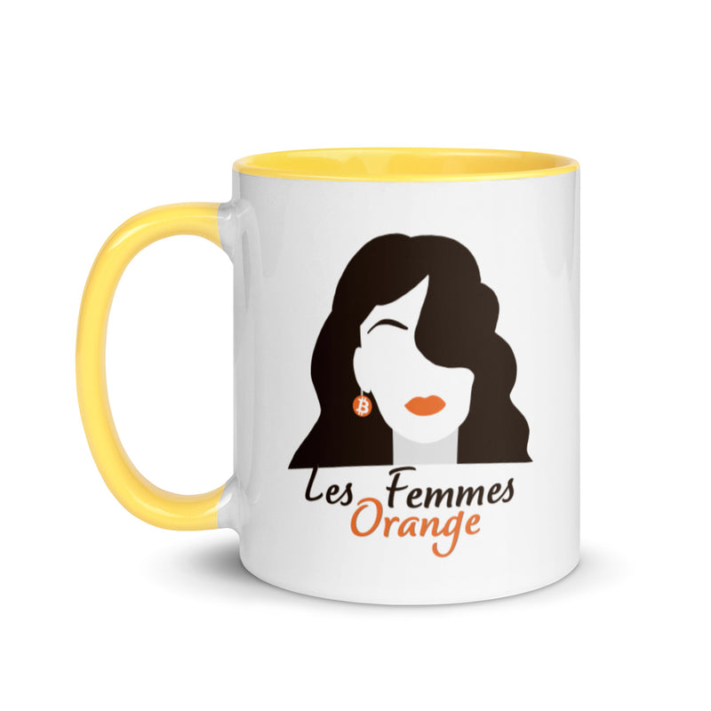 Les Femmes Orange Bitcoin Mug with Color Inside