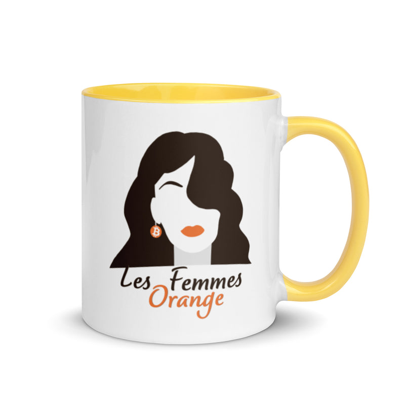 Les Femmes Orange Bitcoin Mug with Color Inside