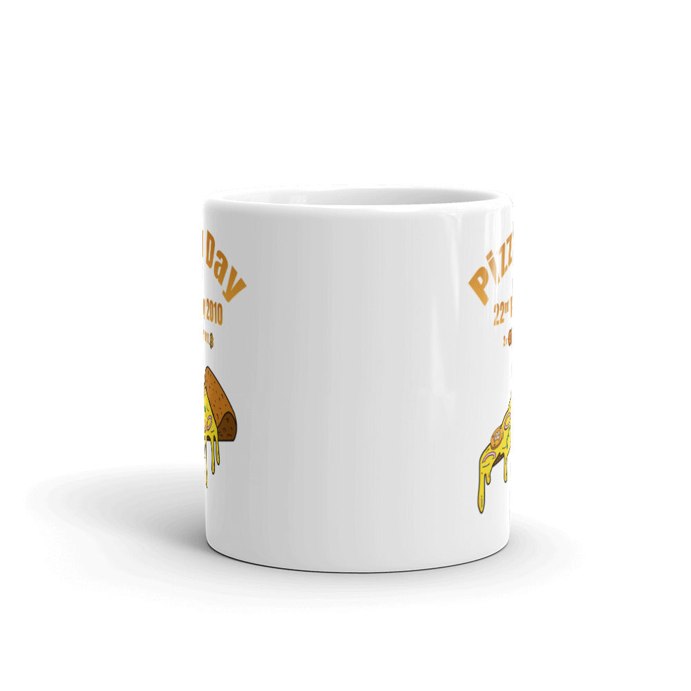 Bitcoin Pizza Day White Glossy Mug