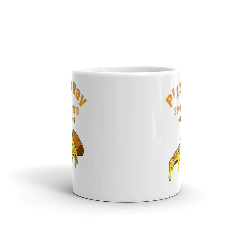 Bitcoin Pizza Day White Glossy Mug