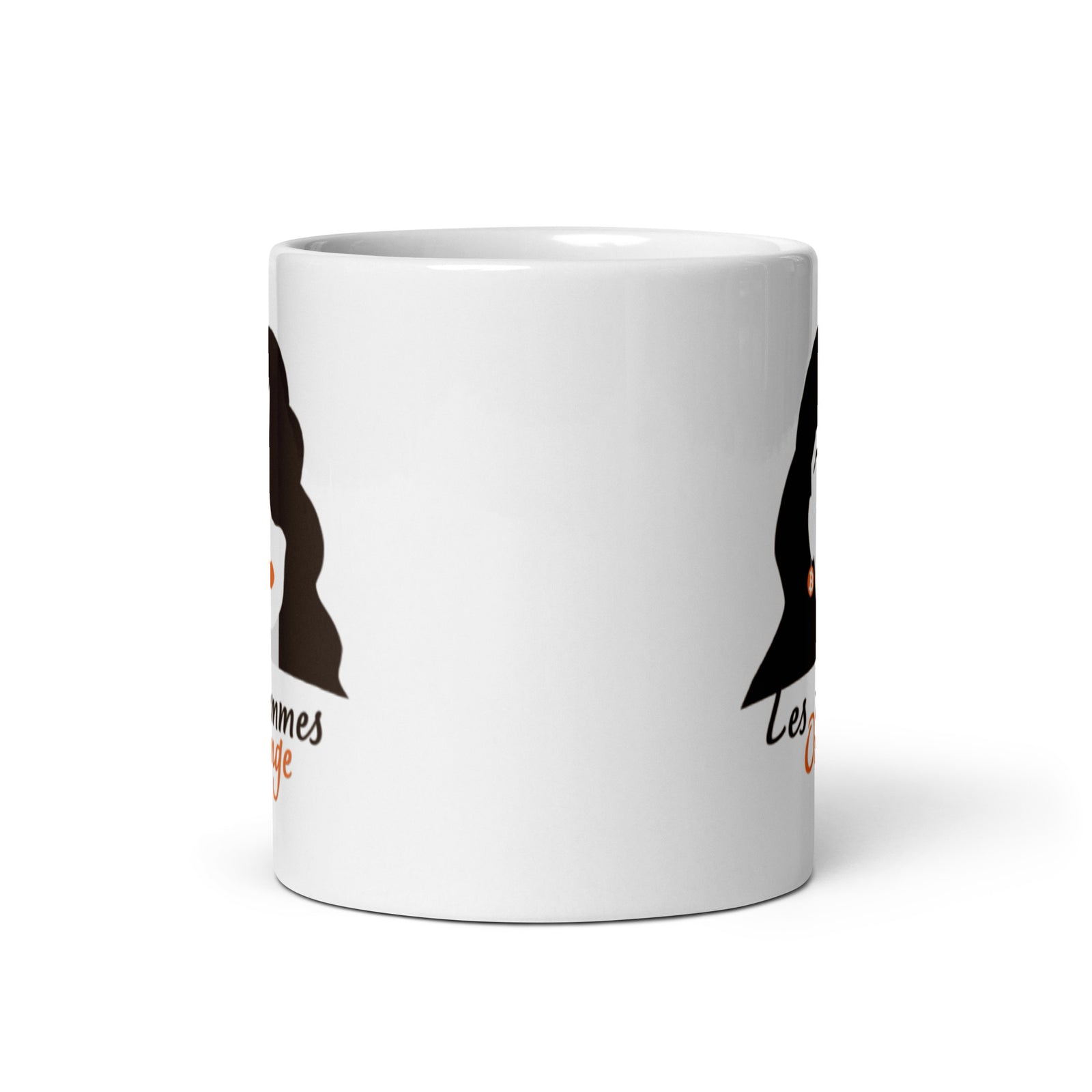 Les Femmes Orange White Glossy | Bitcoin Mug