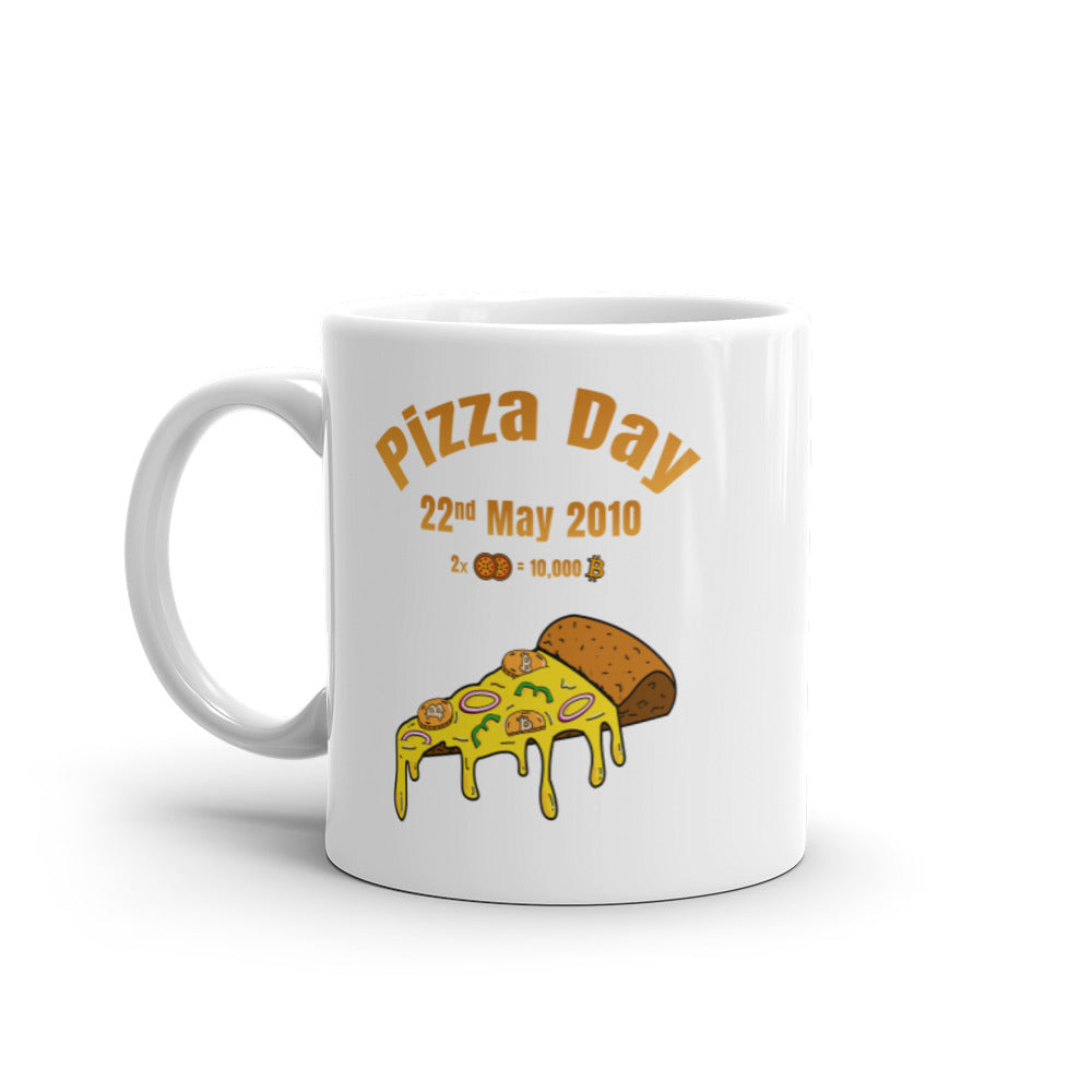 Bitcoin Pizza Day White Glossy Mug