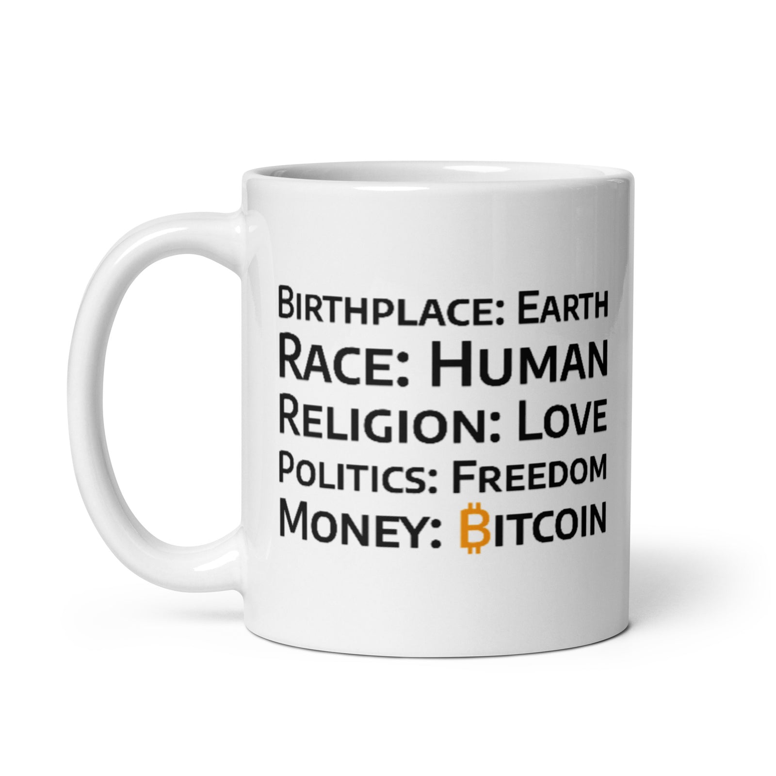 Bitcoin Freedom weiße Tasse