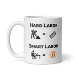 Bitcoin Smart Labor White Glossy Mug