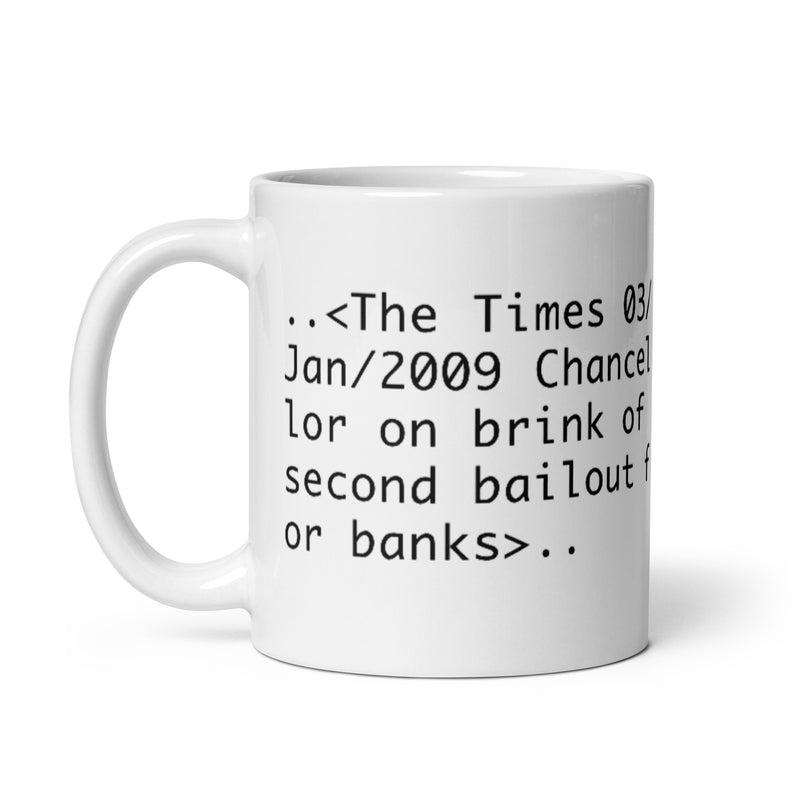 Bitcoin Exit FIAT weiße Tasse