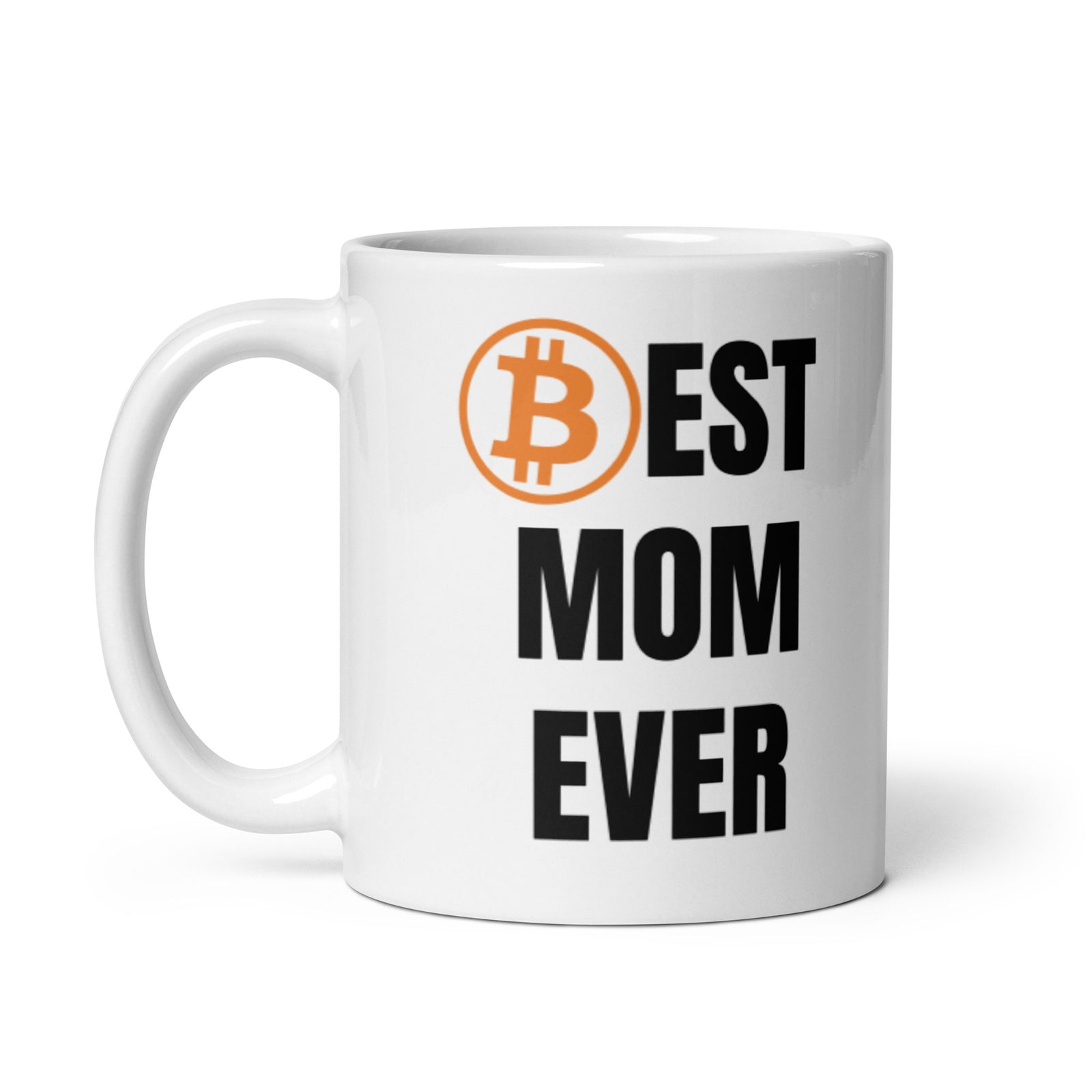 Bitcoin Family MOM White Glossy Mug