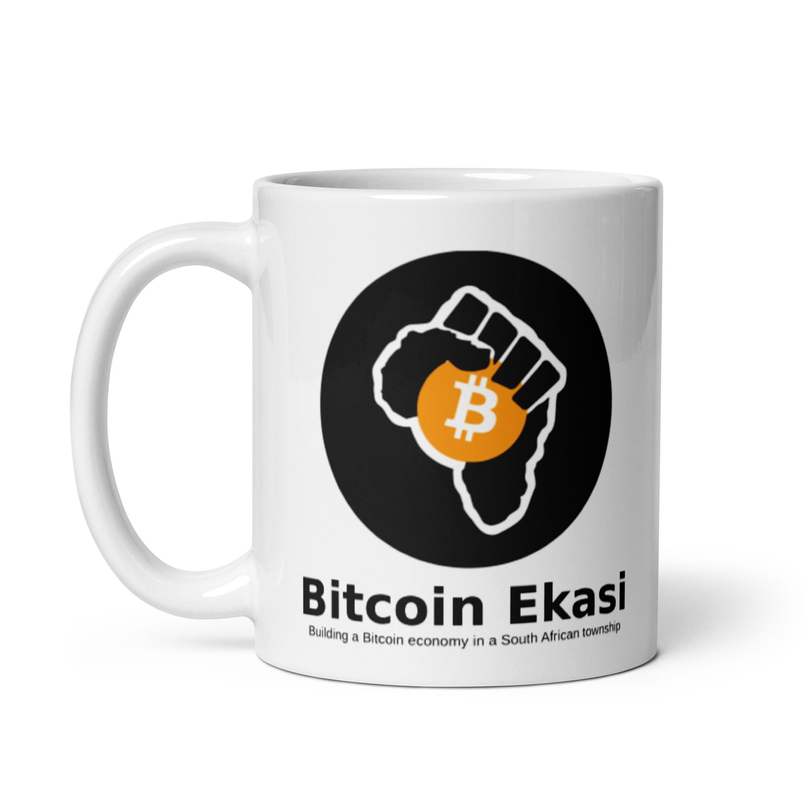 Bitcoin Ekasi White Glossy Mug