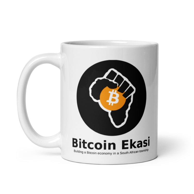 Bitcoin Ekasi White Glossy Mug
