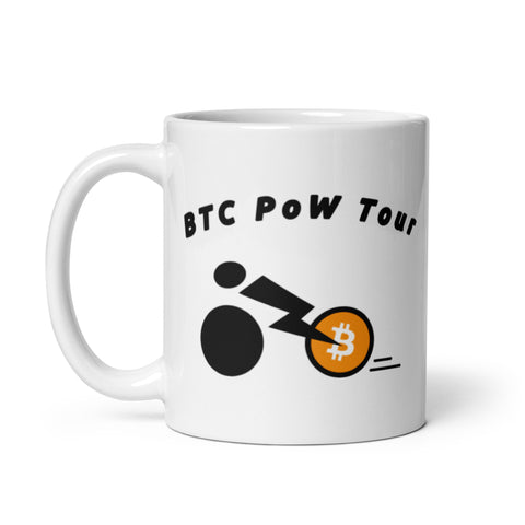 BTC POW Tour White Glossy Mug