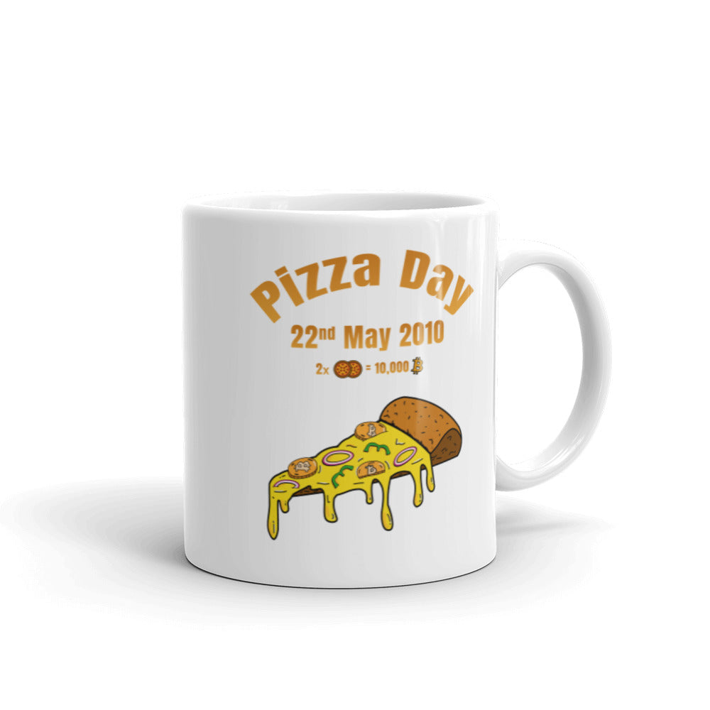 Bitcoin Pizza Day White Glossy Mug