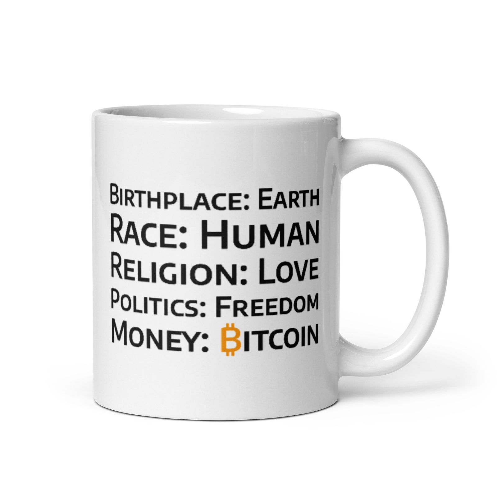 Bitcoin Freedom weiße Tasse
