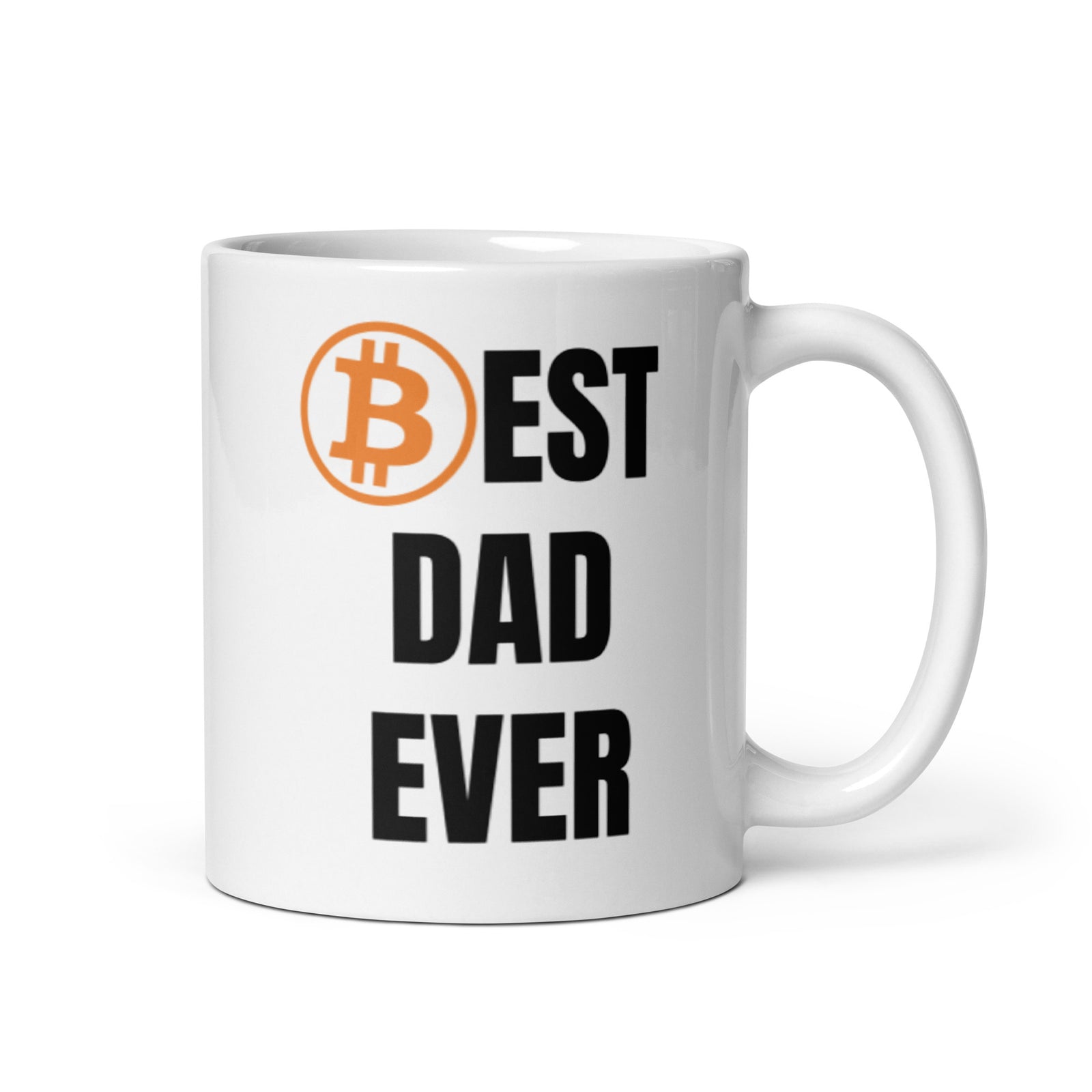 Bitcoin Family DAD White Glossy Mug
