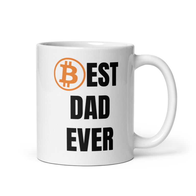 Bitcoin Family DAD White Glossy Mug