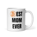 Bitcoin Family MOM White Glossy Mug