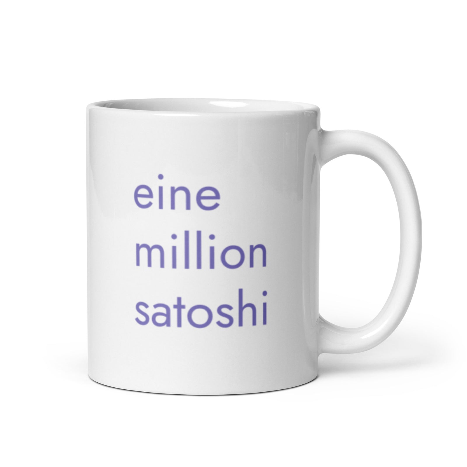 Einemillionsatoshi White Glossy | Bitcoin Mug