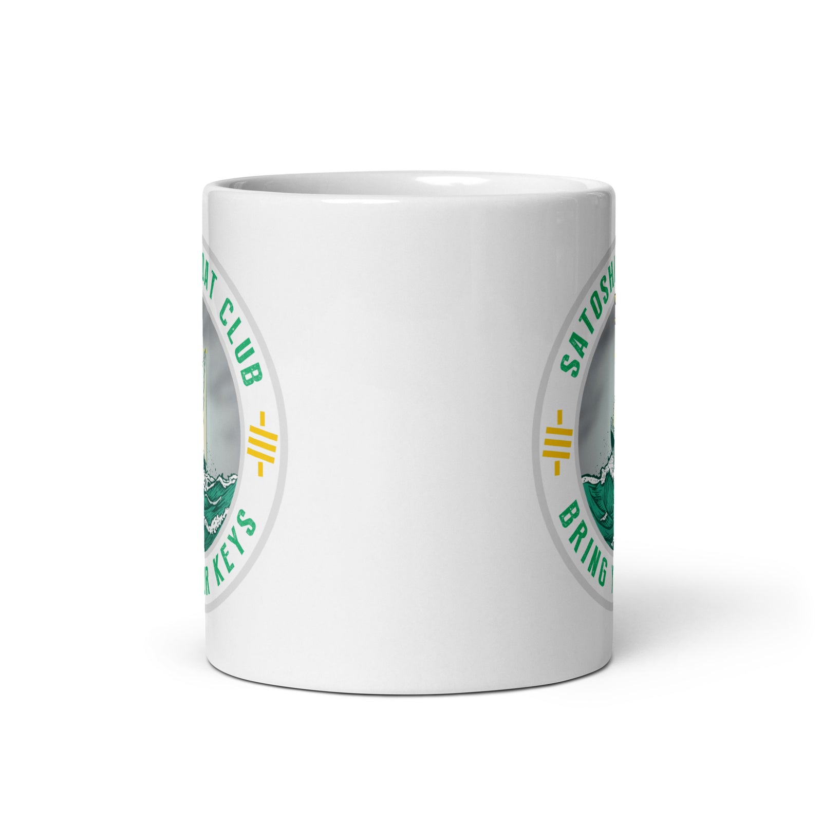 Satoshi Boat Club White Glossy | Bitcoin Mug