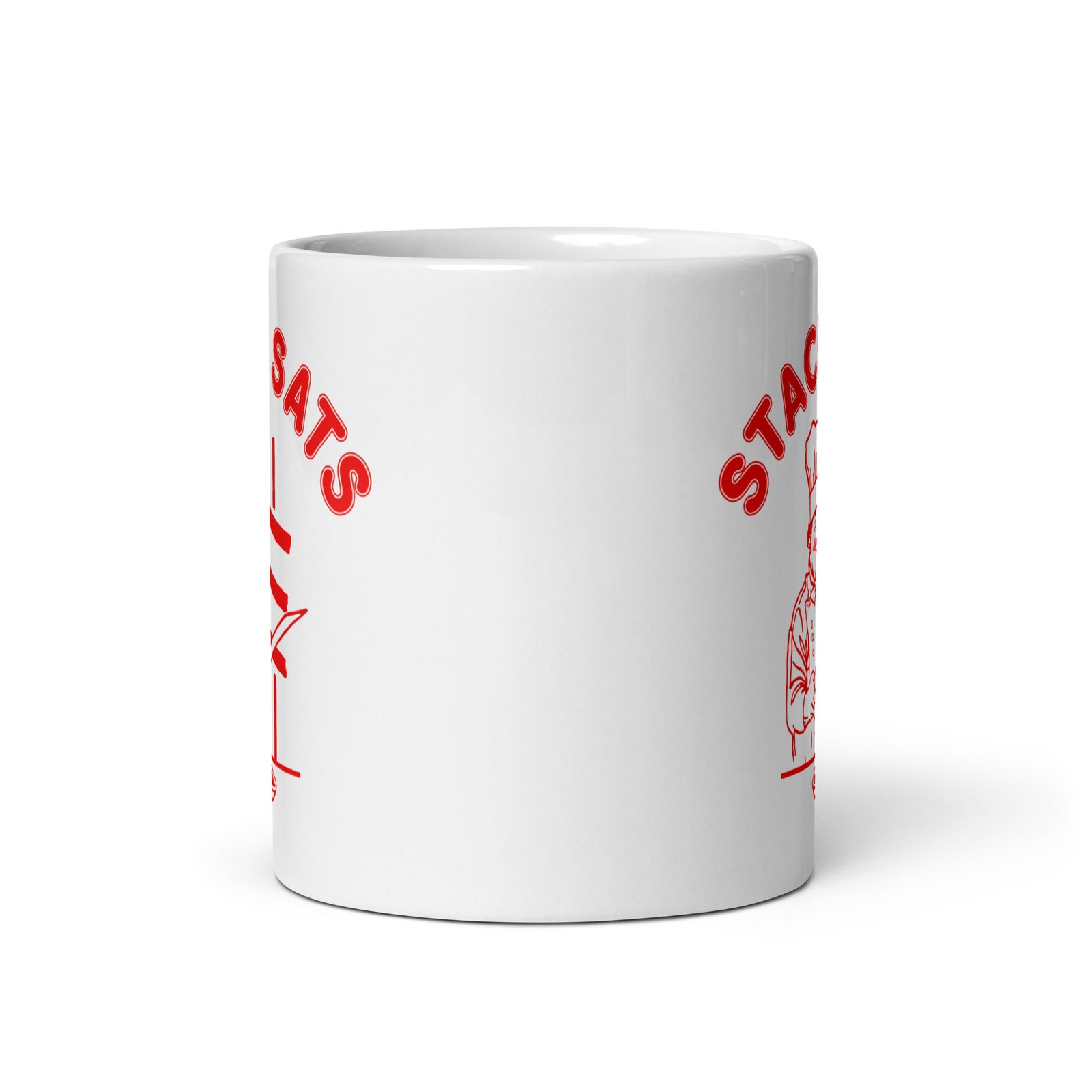 Satoshi Boat Club Stack Sats White Glossy | Bitcoin Mug