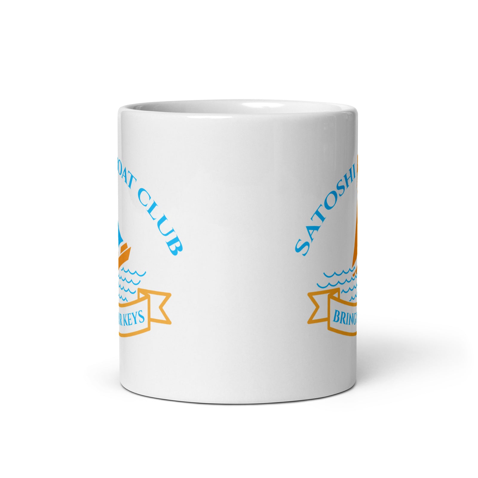 Satoshi Boat Club White Glossy | Bitcoin Mug