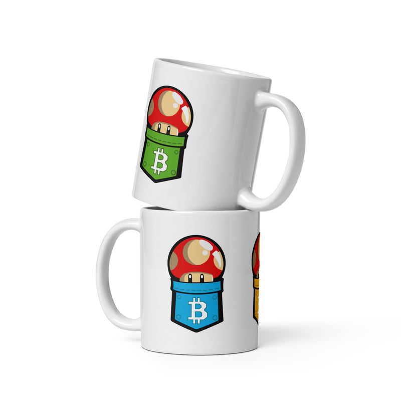Super Bitcoin Toad White Glossy Mug