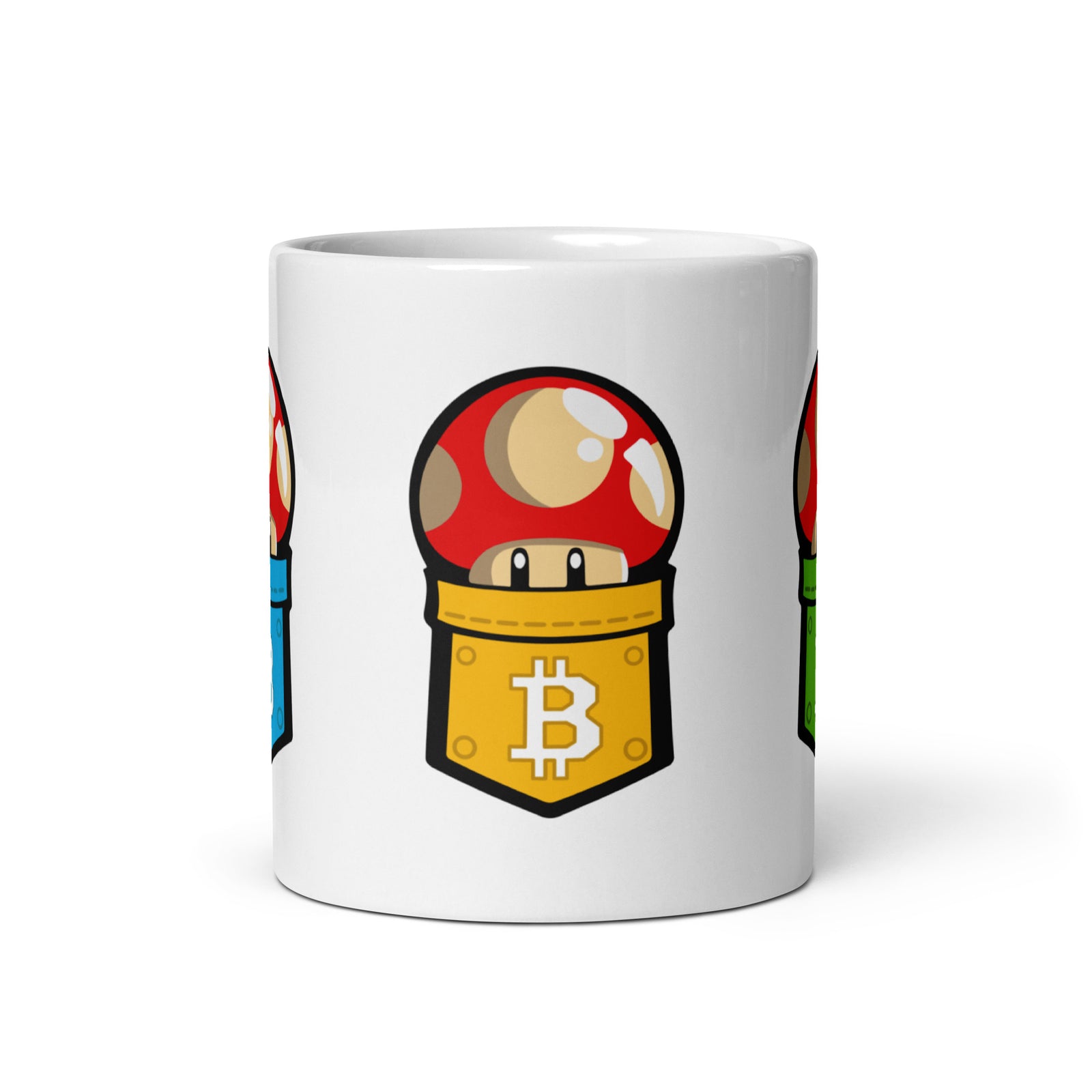 Super Bitcoin Toad White Glossy Mug