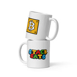Super Bitcoin Stack Sats White Glossy Mug