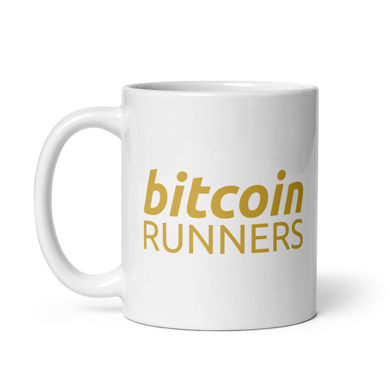 Bitcoin Runners White Glossy Mug