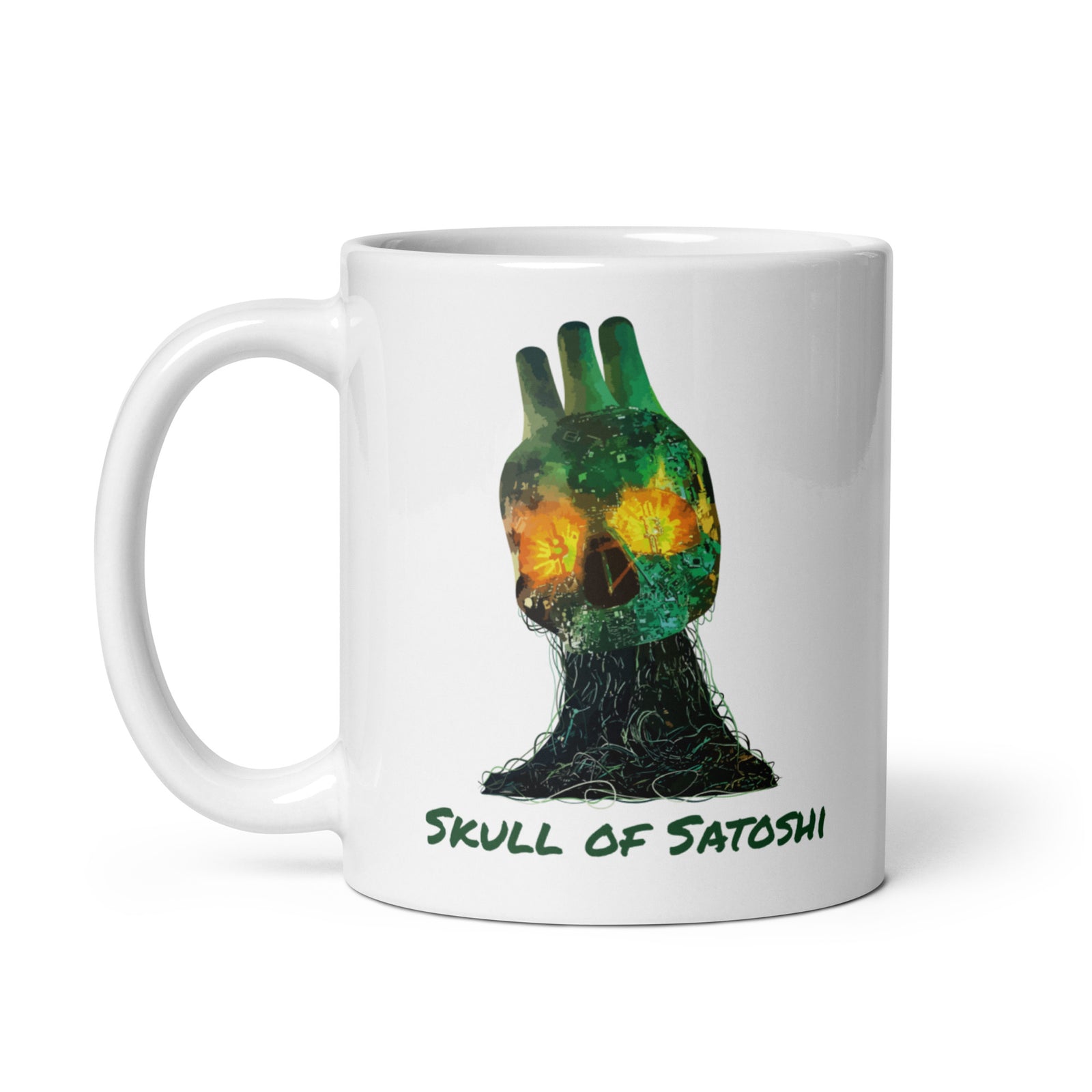 Skull of Satoshi White Glossy | Bitcoin Mug