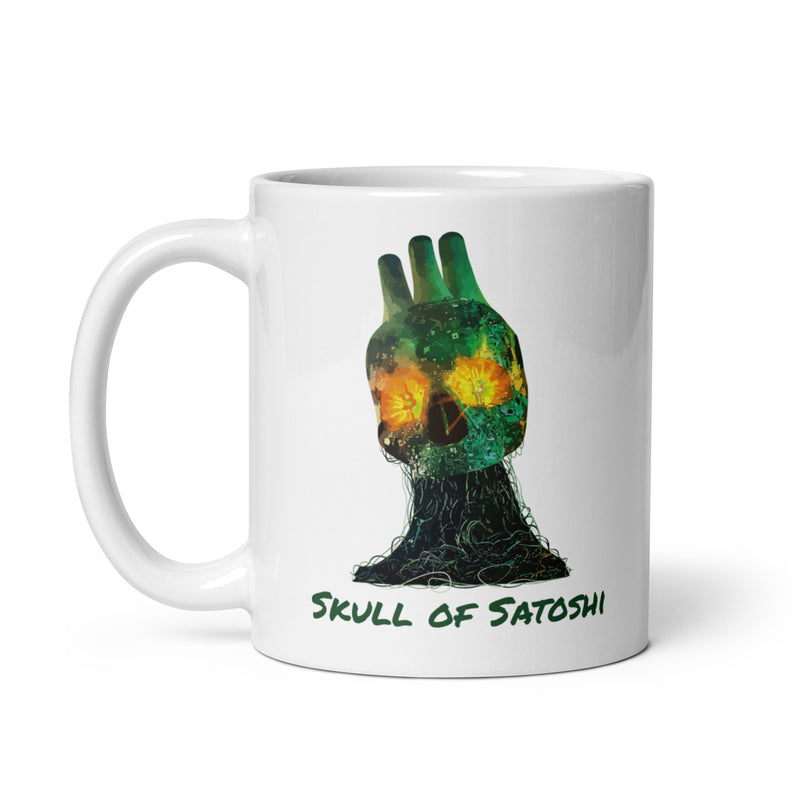 Skull of Satoshi White Glossy | Bitcoin Mug