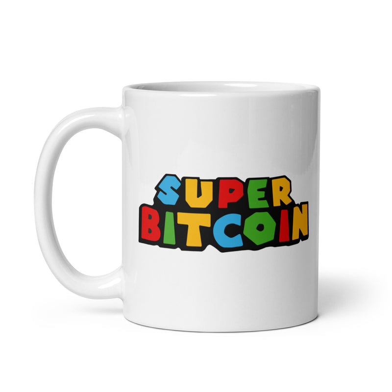 Super Bitcoin White Glossy Mug