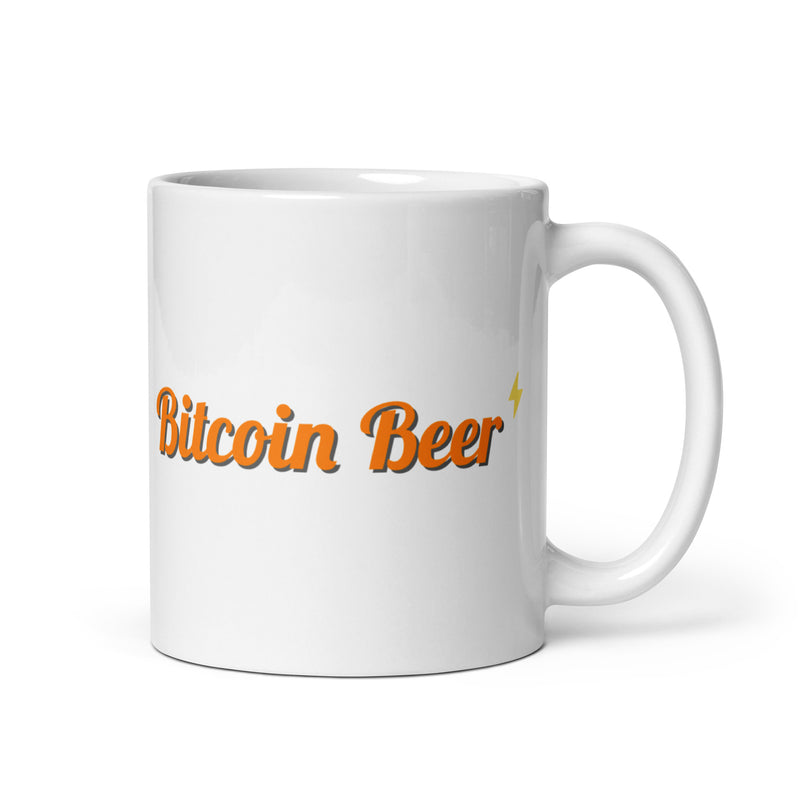 Bitcoin Beer White Glossy Mug