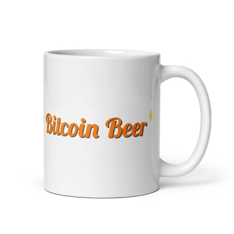 Bitcoin Beer White Glossy Mug