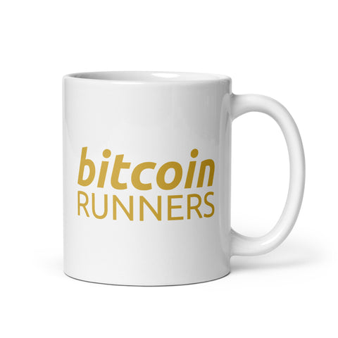Bitcoin Runners White Glossy Mug