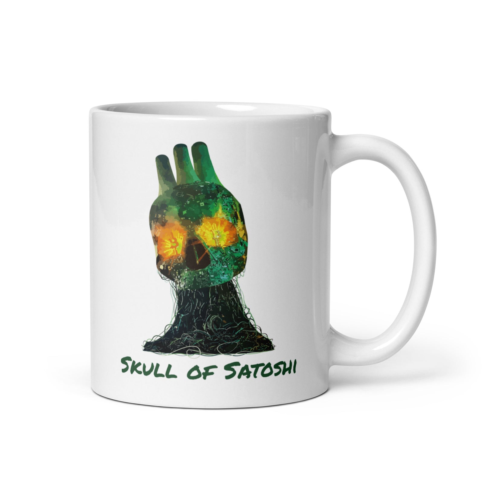 Skull of Satoshi White Glossy | Bitcoin Mug
