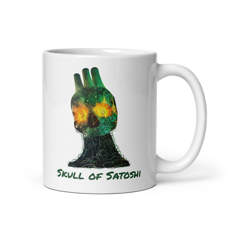 Skull of Satoshi White Glossy | Bitcoin Mug