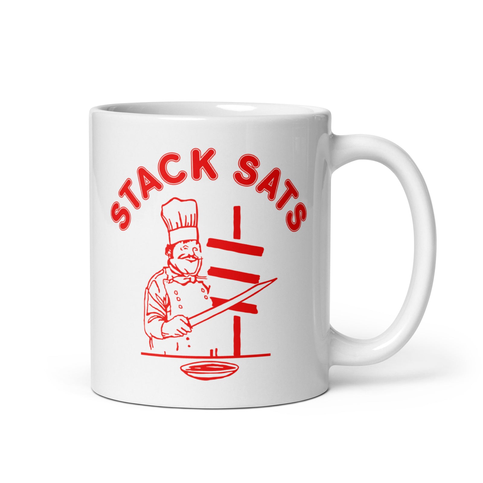 Satoshi Boat Club Stack Sats White Glossy | Bitcoin Mug