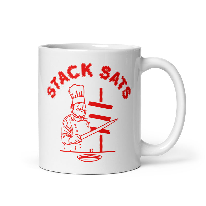 Satoshi Boat Club Stack Sats White Glossy | Bitcoin Mug