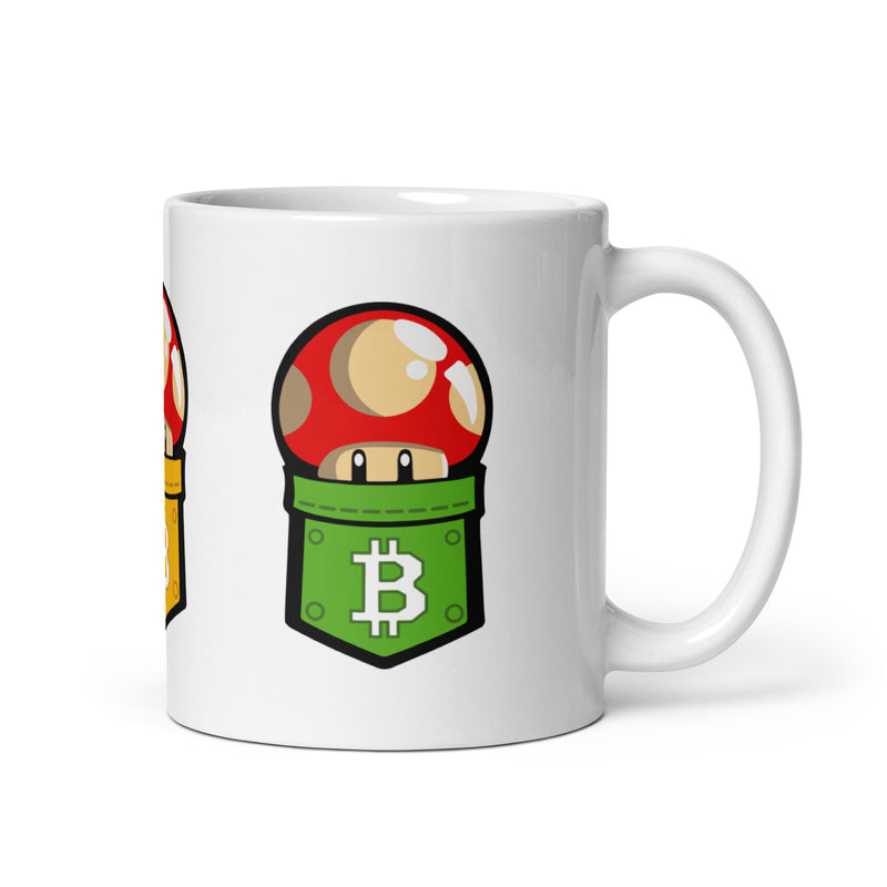 Super Bitcoin Toad White Glossy Mug