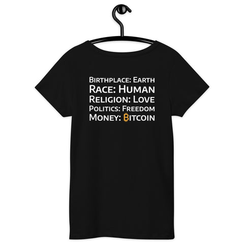 Bitcoin Money BACK Print Women’s Basic Organic T-Shirt