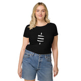 Bitcoin Satsymbol Vorne&Hinten Basic Bio-T-Shirt für Frauen