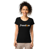 Bitcoin Freedom Basic Bio-T-Shirt für Frauen