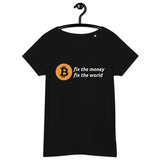 Bitcoin Fix the money Basic Bio-T-Shirt für Frauen