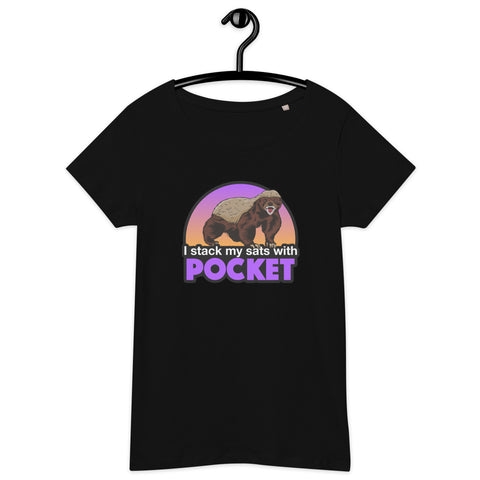 Pocket Bitcoin Honeybadger Women’s Basic Organic T-Shirt