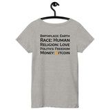 Bitcoin Money BACK Print Women’s Basic Organic T-Shirt