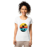 Bitcoin Retro Surfing Basic Bio-T-Shirt für Frauen