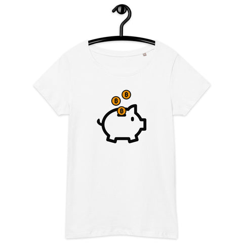 Bitcoin Piggy Bank Basic Bio-T-Shirt für Frauen