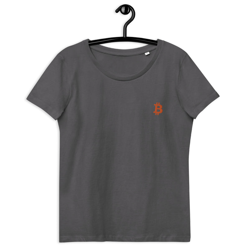 Bitcoin Embroidered Women's Organic Cotton T-Shirt