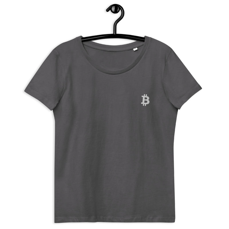 Bitcoin Embroidered Women's Organic Cotton T-Shirt